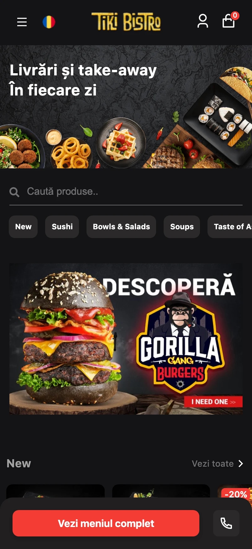 Tiki Bistro — comenzi online pe mobil
