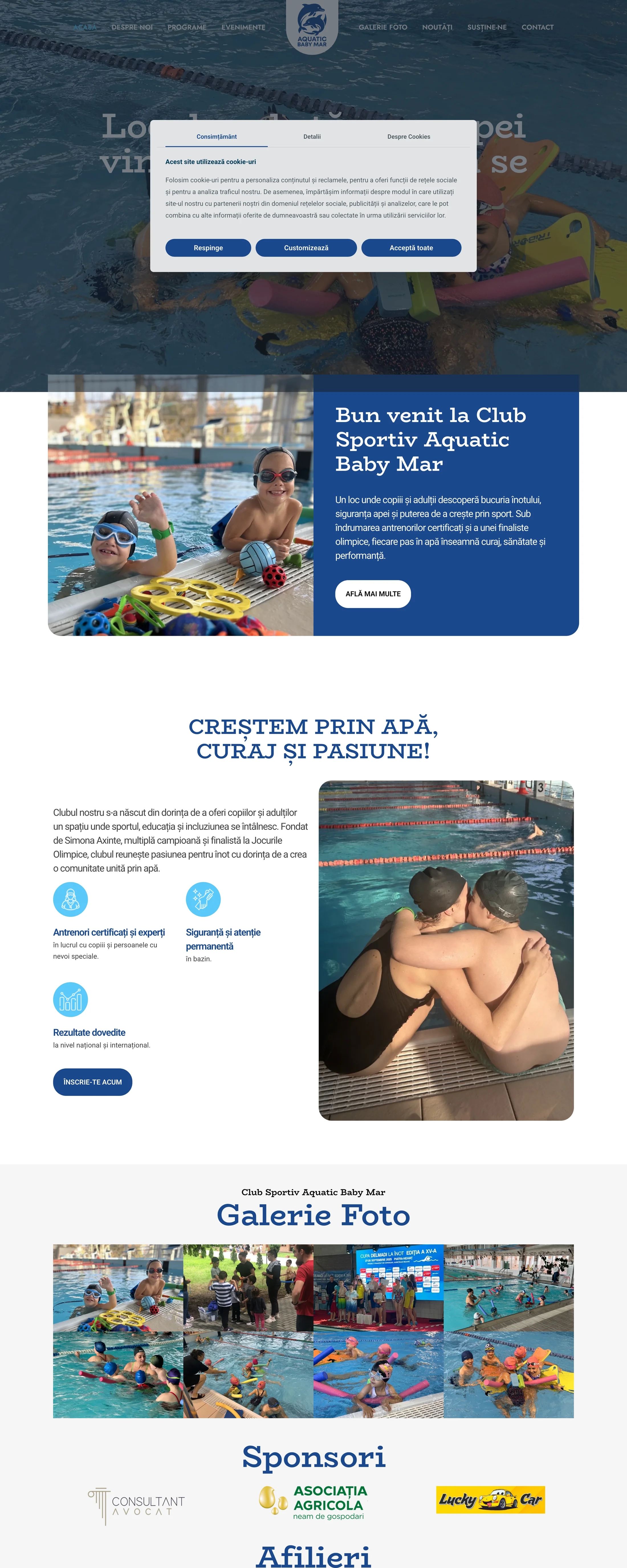 Aquatic Baby — Site pentru club sportiv de înot