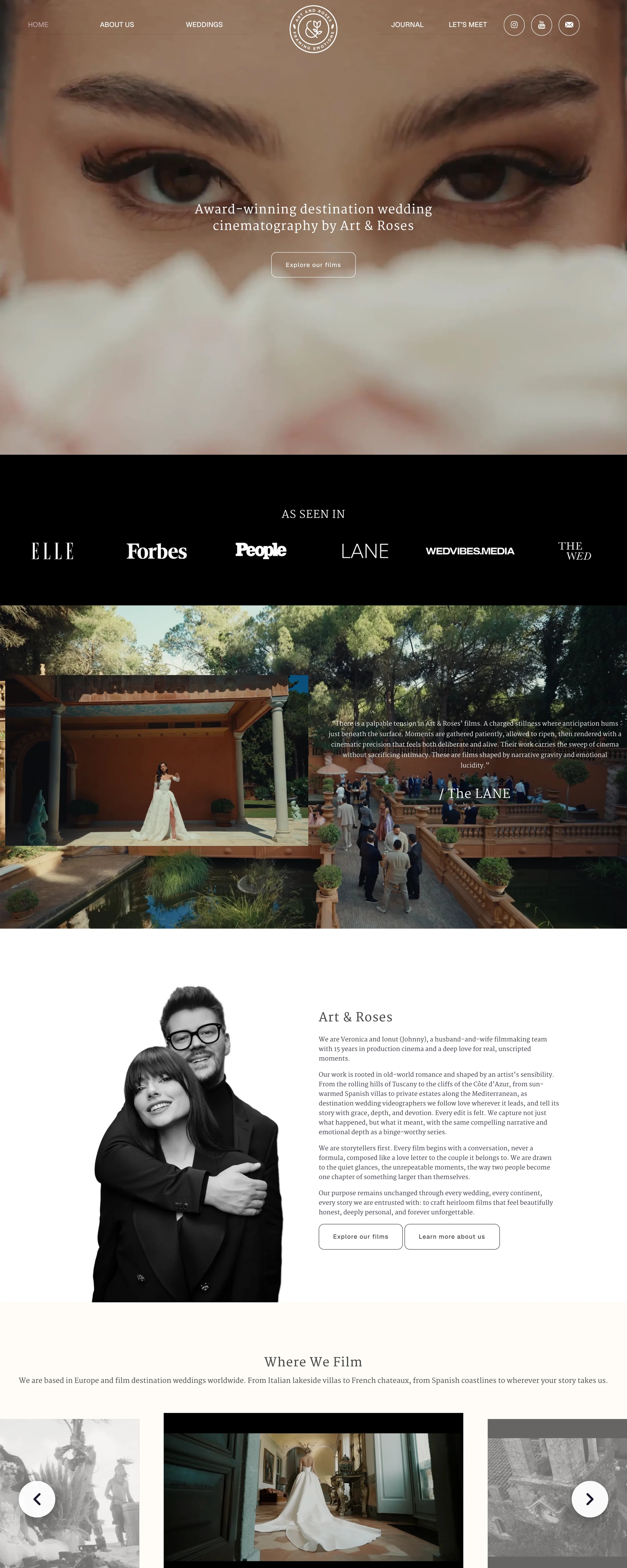 Art & Roses — Site pentru studio de wedding films