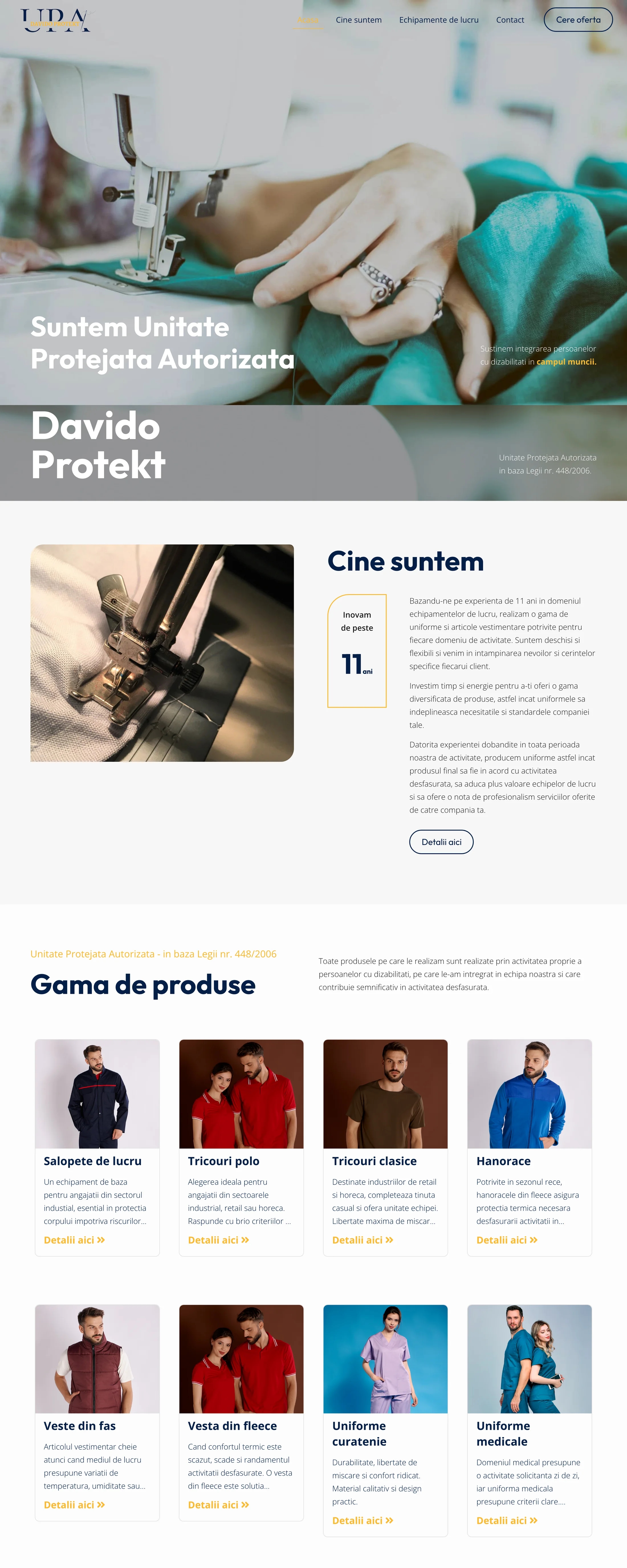 Davido Protekt — Site pentru unitate protejată autorizată