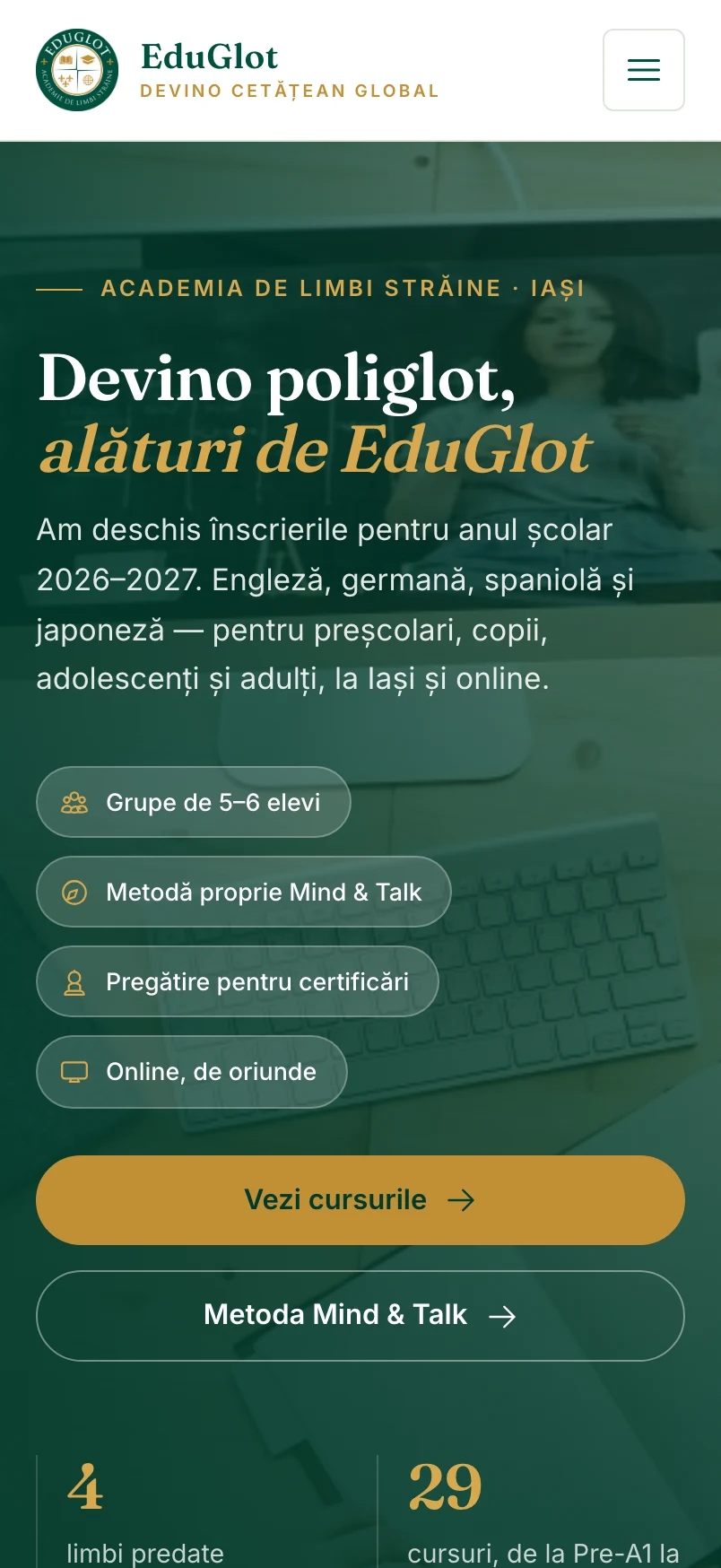 EduGlot pe mobil