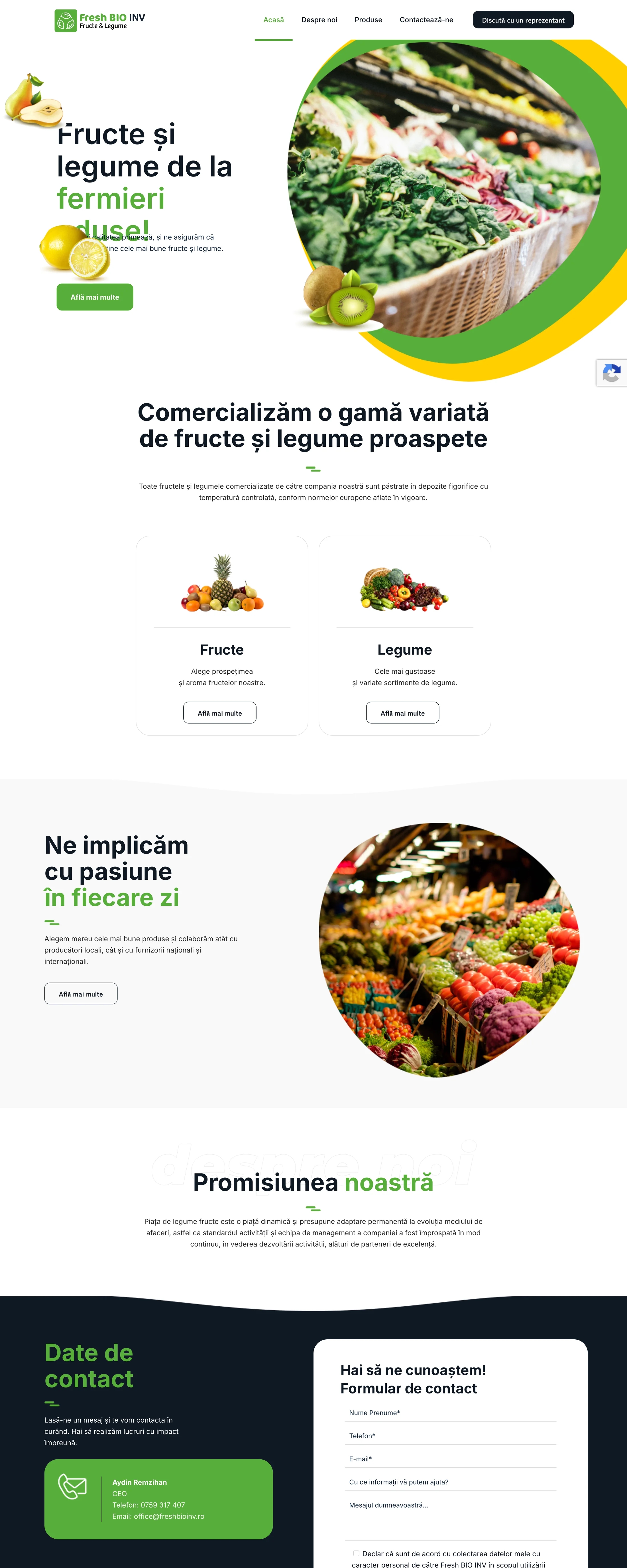 Fresh Bio Inovation — Site pentru distribuție fructe și legume