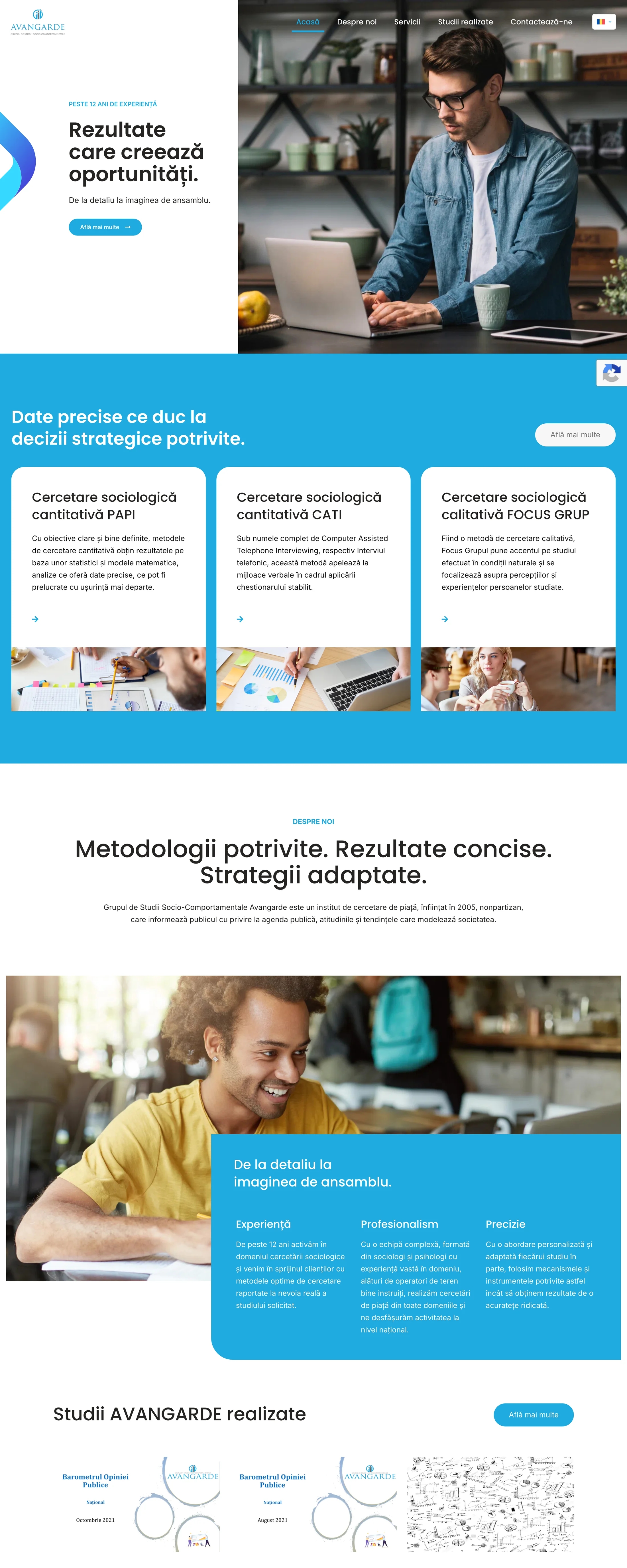 Grupul Avangarde — Site pentru institut de cercetare de piață