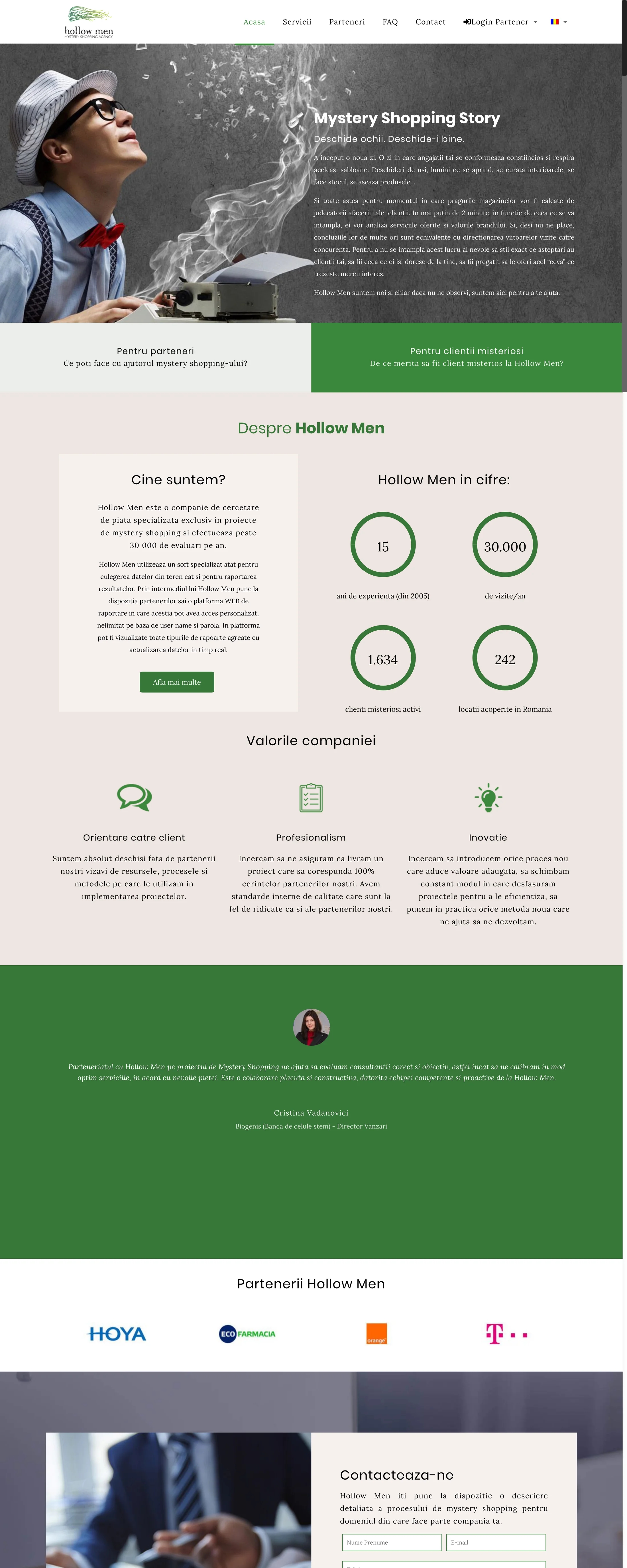 Hollow Men — Site pentru companie de mystery shopping