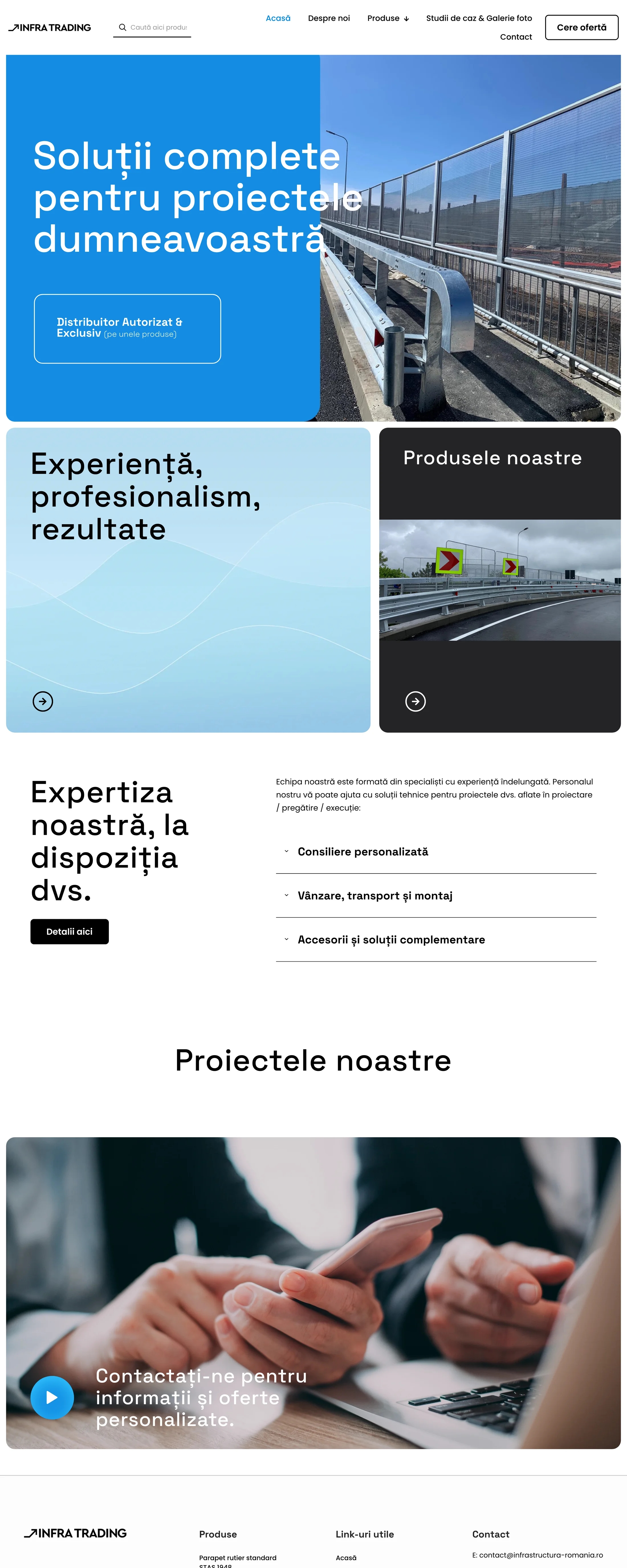 Infra Trading — Site pentru soluții de infrastructură