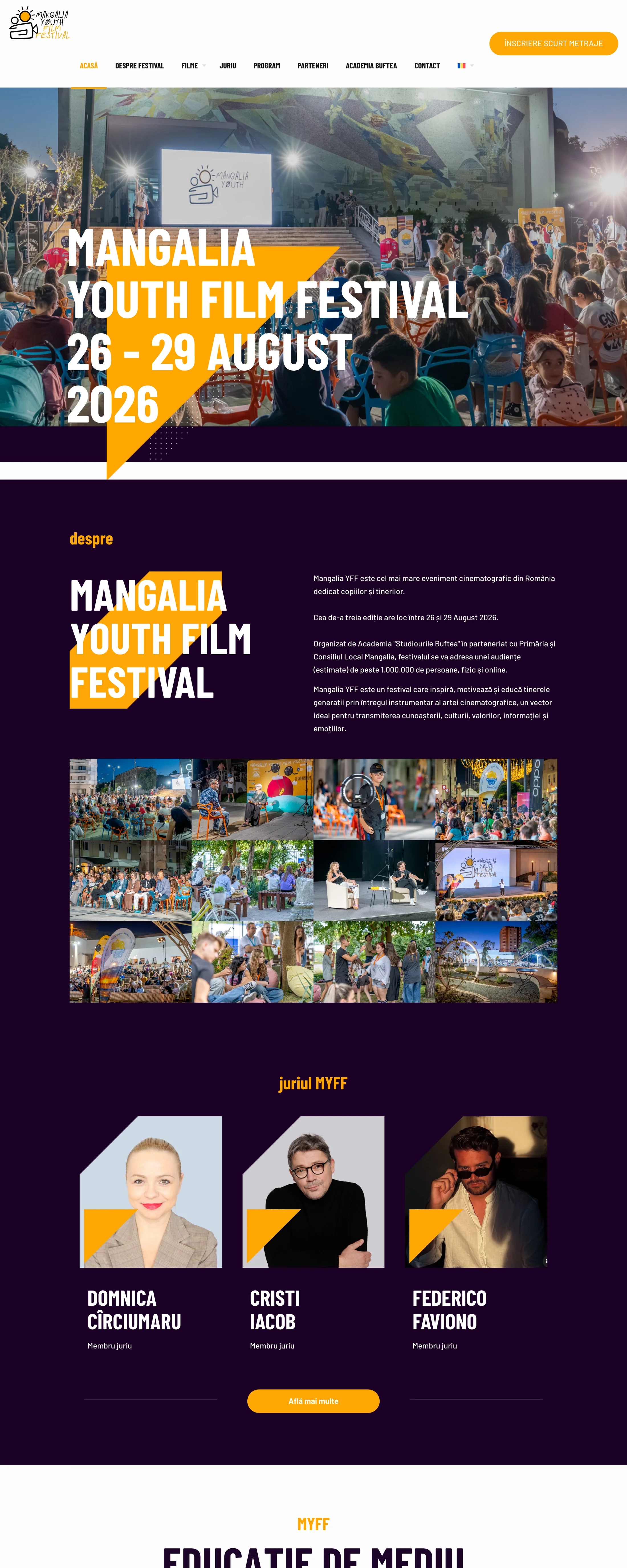 Mangalia Youth Film Festival — Site pentru festivalul de film Mangalia YFF